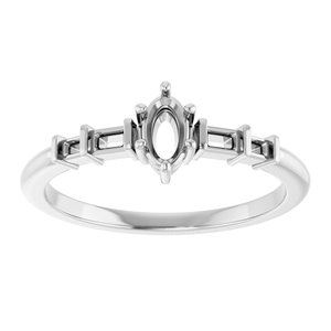 14K X1 White Gold 5x3 mm Oval Ring Mounting – image 6