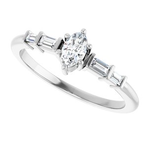 14K X1 White Gold 5x3 mm Oval Ring Mounting – image 8