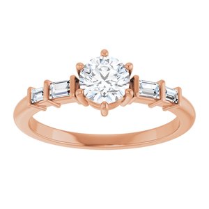 10K Rose Gold 5.2 mm Round Ring Mounting – image 5