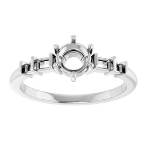 Continuum Sterling Silver 5.2 mm Round Ring Mounting – image 6