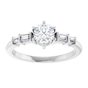 18K White Gold 5.2 mm Round Ring Mounting – image 5