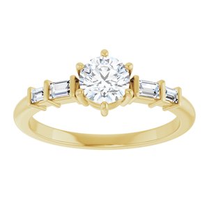 10K Yellow Gold 5.2 mm Round Ring Mounting – image 5