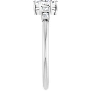 14K White Gold 5x3 mm Oval Ring Mounting – image 7