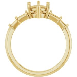 10K Yellow Gold 8x6 mm Oval Ring Mounting – image 4