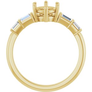 14K Yellow Gold 8x6 mm Oval 1/4 CTW Lab-Grown Diamond Semi-Set Ring – image 4
