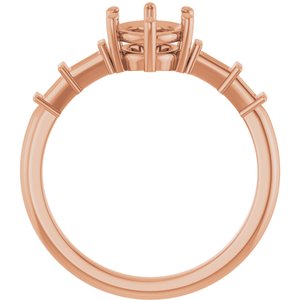 14K Rose Gold 8x6 mm Oval Ring Mounting – image 4