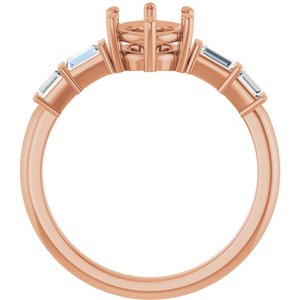 14K Rose Gold 8x6 mm Oval 1/4 CTW Natural Diamond Semi-Set Ring – image 4