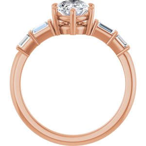 14K Rose Gold 8x6 mm Oval 1/4 CTW Lab-Grown Diamond Semi-Set Ring – image 3