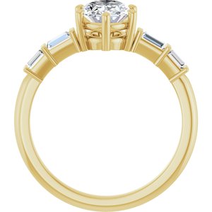 14K Yellow Gold 8x6 mm Oval 1/4 CTW Lab-Grown Diamond Semi-Set Ring – image 3