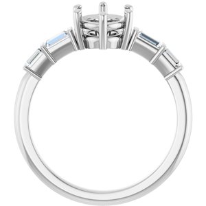 Platinum 8x6 mm Oval 1/4 CTW Lab-Grown Diamond Semi-Set Ring – image 4