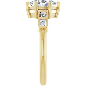 14K Yellow Gold 8x6 mm Oval 1/4 CTW Natural Diamond Semi-Set Ring – image 7