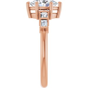 14K Rose Gold 8x6 mm Oval Ring Mounting – image 7