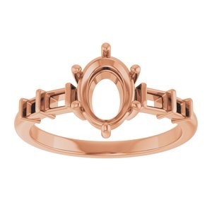 10K Rose Gold 8x6 mm Oval Ring Mounting – image 6