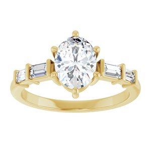 14K Yellow Gold 8x6 mm Oval 1/4 CTW Lab-Grown Diamond Semi-Set Ring – image 5