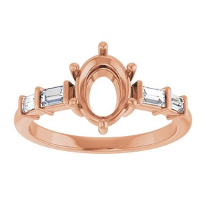 14K Rose Gold 8x6 mm Oval 1/4 CTW Lab-Grown Diamond Semi-Set Ring – image 6