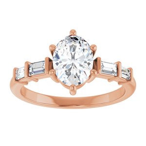 14K Rose Gold 8x6 mm Oval 1/4 CTW Lab-Grown Diamond Semi-Set Ring – image 5