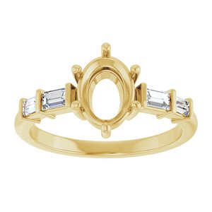 14K Yellow Gold 8x6 mm Oval 1/4 CTW Lab-Grown Diamond Semi-Set Ring – image 6