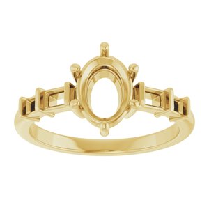 18K Yellow Gold 8x6 mm Oval Ring Mounting – image 6