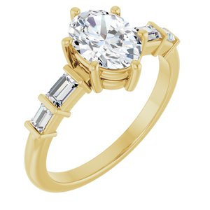 10K Yellow Gold 8x6 mm Oval Ring Mounting