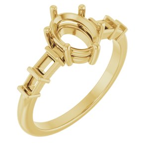 18K Yellow Gold 8x6 mm Oval Ring Mounting – image 2