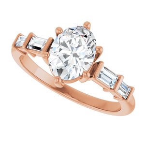 10K Rose Gold 8x6 mm Oval Ring Mounting – image 8