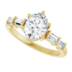 14K Yellow Gold 8x6 mm Oval Ring Mounting – image 8