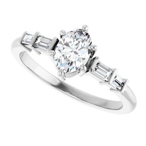 10K White Gold 6.5x4.5 mm Oval Ring Mounting – image 8