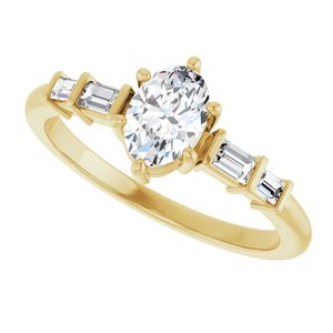 18K Yellow Gold 6.5x4.5 mm Oval Ring Mounting – image 8