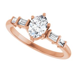 18K Rose Gold 6.5x4.5 mm Oval Ring Mounting – image 8