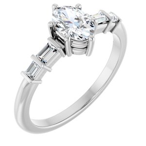 Sterling Silver 6.5x4.5 mm Oval Ring Mounting