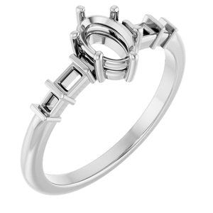 Continuum Sterling Silver 6.5x4.5 mm Oval Ring Mounting – image 2