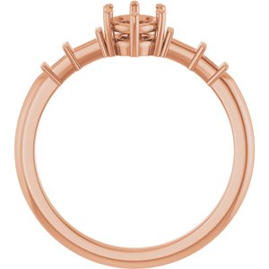 18K Rose Gold 6.5x4.5 mm Oval Ring Mounting – image 4
