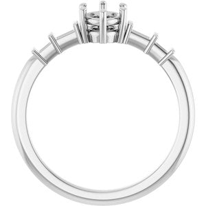 10K White Gold 6.5x4.5 mm Oval Ring Mounting – image 4
