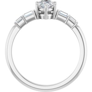 14K X1 White Gold 6.5x4.5 mm Oval Ring Mounting – image 3
