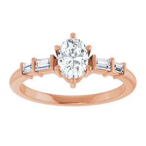 10K Rose Gold 6.5x4.5 mm Oval Ring Mounting – image 5