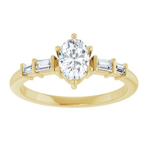10K Yellow Gold 6.5x4.5 mm Oval Ring Mounting – image 5