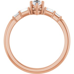 10K Rose Gold 6x3.5 mm Marquise Ring Mounting – image 3