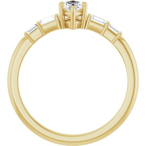 10K Yellow Gold 6x3.5 mm Marquise Ring Mounting – image 3