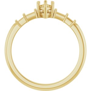 18K Yellow Gold 6x3.5 mm Marquise Ring Mounting – image 4