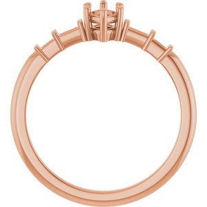 14K Rose Gold 6x3.5 mm Marquise Ring Mounting – image 4