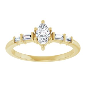 10K Yellow Gold 6x3.5 mm Marquise Ring Mounting – image 5