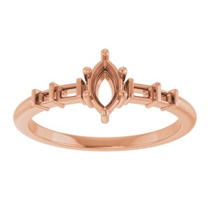 10K Rose Gold 6x3.5 mm Marquise Ring Mounting – image 6