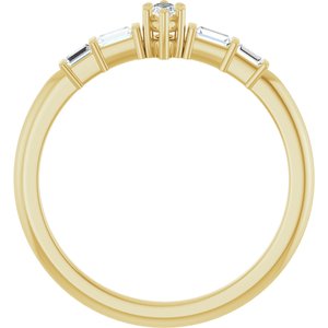 18K Yellow Gold 4x2 mm Marquise Ring Mounting – image 3