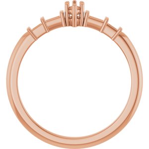 18K Rose Gold 4x2 mm Marquise Ring Mounting – image 4