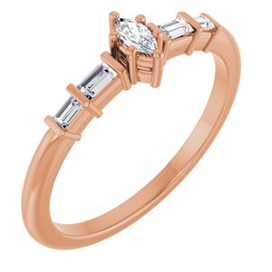10K Rose Gold 4x2 mm Marquise Ring Mounting