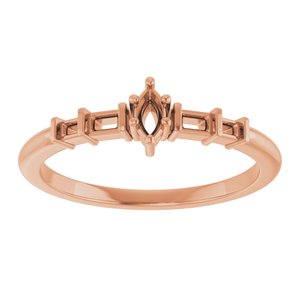 10K Rose Gold 4x2 mm Marquise Ring Mounting – image 6