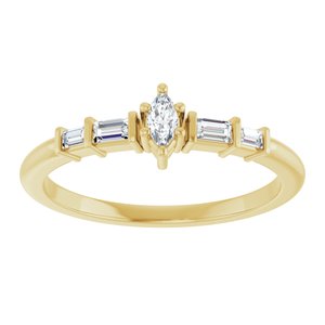 14K Yellow Gold 4x2 mm Marquise Ring Mounting – image 5
