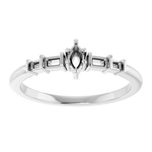 Platinum 4x2 mm Marquise Ring Mounting – image 6