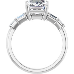 10K White Gold 9x7 mm Emerald Ring Mounting – image 3