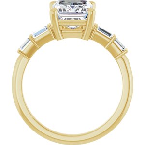 18K Yellow Gold 9x7 mm Emerald Ring Mounting – image 3